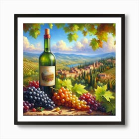 Wine And Grapes 2 Art Print