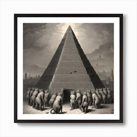 Pyramid Of Cats Art Print