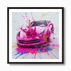Pink Corvette 2 Art Print