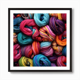 Colorful Yarn Background 7 Art Print