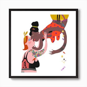 Hello Kiss Square Art Print