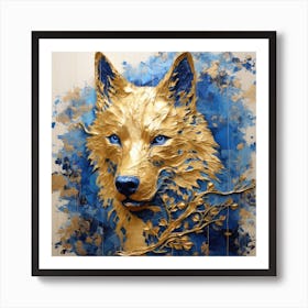 Gold Wolf Art Print