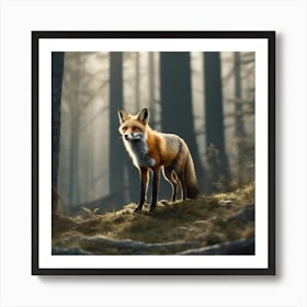 Red Fox In The Forest 31 Art Print