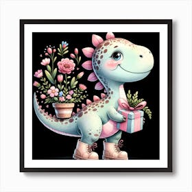 Cute Dragon Dino Baby Dinosaur Birthday gift Art Print