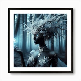 Ice Woman In The Forest Art Print