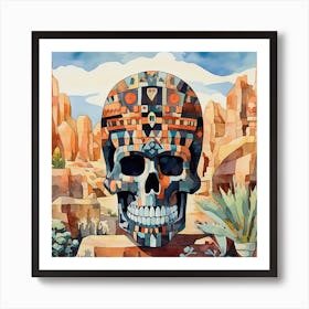 Skull In The Desert 4 Art Print