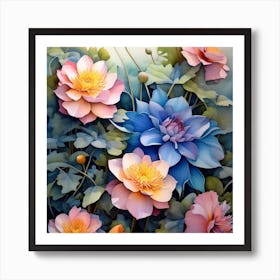 Lotus Flower Painting Art Print