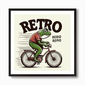 Retro Retro Frog Art Print