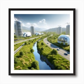 Futuristic City 211 Art Print