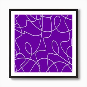 Purple and White Line Art Art Print
