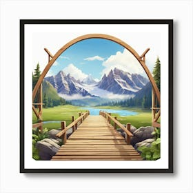 Bridge In The Mountains 5 Art Print