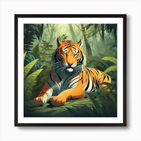 Tiger In The Jungle 37 Art Print