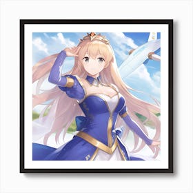 Elemental Anime Girls: Air Queen Art Print