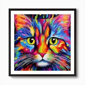 Colorful Cat 2 Art Print