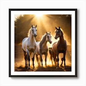 Horses In The Sun 2 Art Print