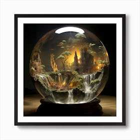 Miniature Castle In A Snow Globe Art Print