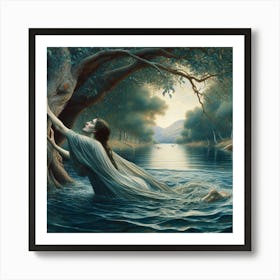 Woman In The Water 5 Art Print