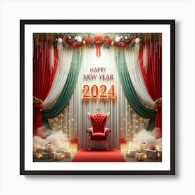 Happy New Year 2024D Art Print