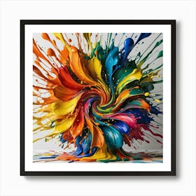 Colorful Paint Splash Art Print