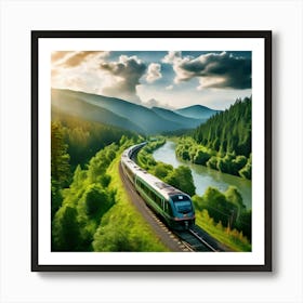 Train In The Mountains 1 Art Print