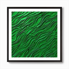 Green Wavy Texture Art Print