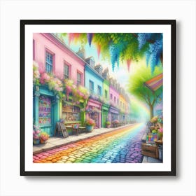 Rainbow Street 1 Art Print