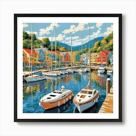 Harbor Scene Art Print