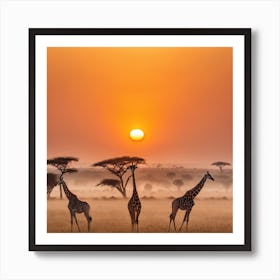 Safari Sunrise Art Print