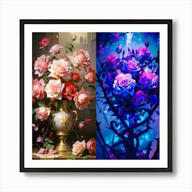 Roses In A Vase Art Print