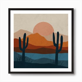 Cactus Desert 1 Art Print