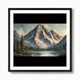 Realistic Mountain P (1) Art Print