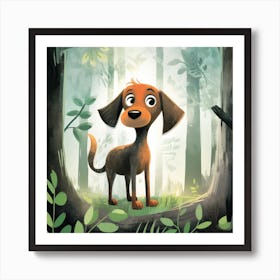 Dog In The Woods Art Print