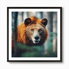 Lion In The Forest 1 Art Print