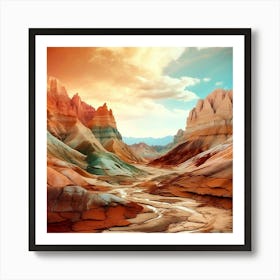 Desert Landscape - Desert Stock Videos & Royalty-Free Footage Art Print