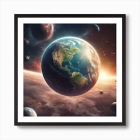 229191 Planets Of The Universe And Earth From Space Xl 1024 V1 0 Art Print