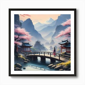 Asian Landscape Painting Art Print