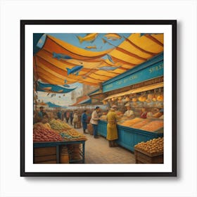 'Flying Fish Market' Art Print