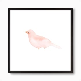 Blushing Bird Blush Square Art Print