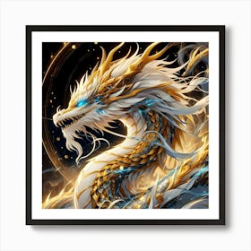 A Golden Dragon In The Galaxies 6 Art Print