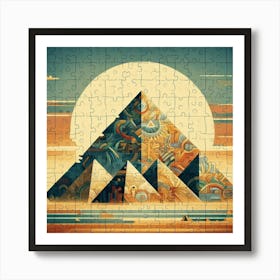 Abstract Puzzle Art Pyramids Egypt 1 Art Print
