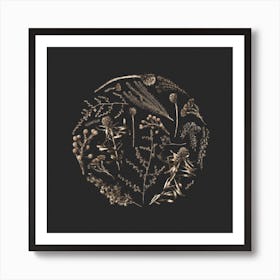 Golden Botanical Garden Square Art Print