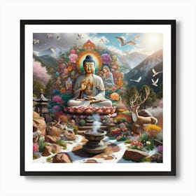 Amitabha Buddha in Garden of the Gods Art Print