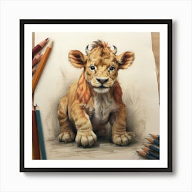 Lion Cub Art Print