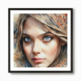 Watercolor Portrait Of A Woman 25 Art Print