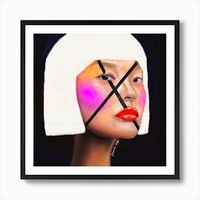 Cool Af Girl Square Art Print