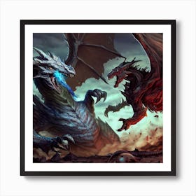 Two Dragons Fighting 11 Art Print