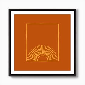 Caramel Minimal Sun Art Print