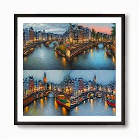 Seasons of Amsterdam Art Print