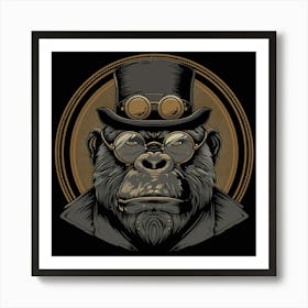 Steampunk Gorilla 15 Art Print