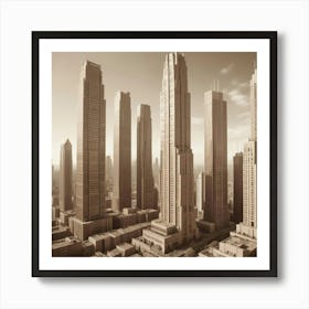 Cityscape In Sepia Art Print